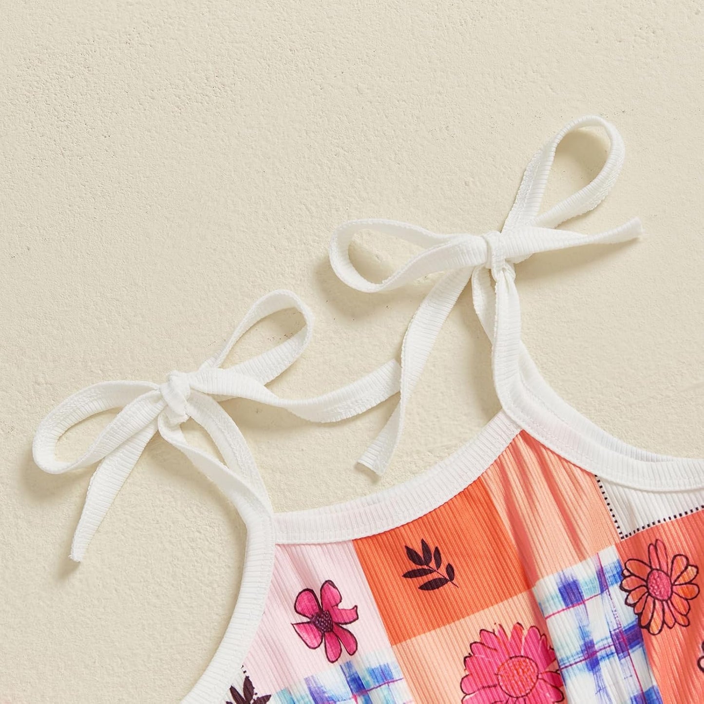 WZTYYDS Toddler Baby Girl Summer Clothes Floral Romper Tie-Up Strap Halter Jumpsuit Infant Summer Sling Playsuit 6M-3T