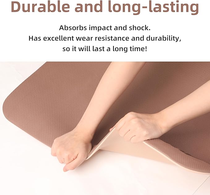 Yoga Mat Non Slip Anti-tear,extra thick-2/5 inch（10MM）High Resiliency Professional POE Yoga Mats for Women Men Kids,72"x24"inch,Workout, Yoga, Pilates and Floor Exercise, with Carrier Strap