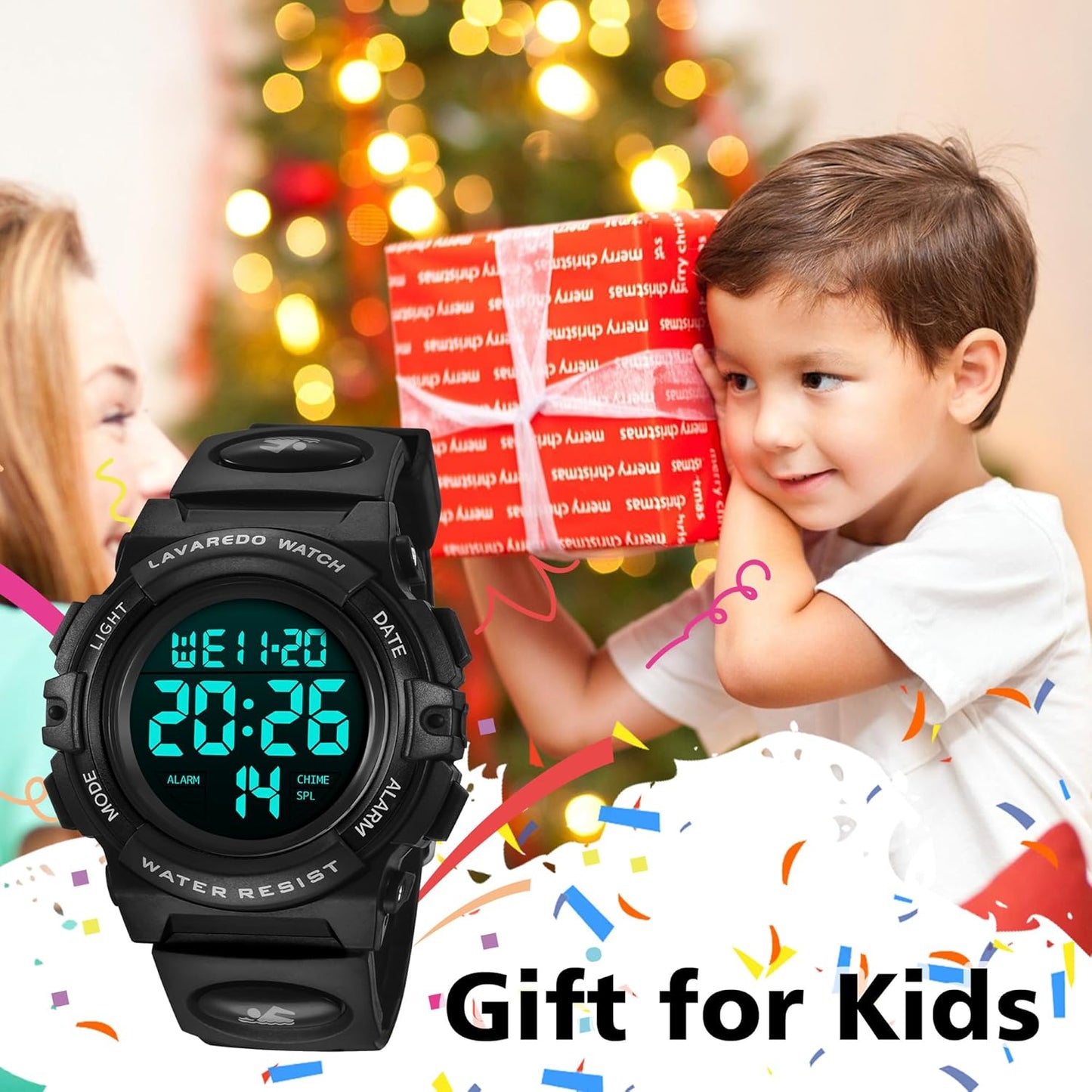 Kids Watch,Boys Watch for 3-15 Year Old Boys,Digital Sport Outdoor Multifunctional Chronograph LED 50 M Waterproof Alarm Calendar Analog Watch for Children with Silicone Band,Kids Gift