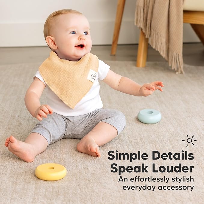 KeaBabies 8-Pack Bandana Bibs for Baby Girls, Boys - Organic Cotton Baby Bibs for Drooling & Teething Newborn, Toddler, Infant 0-36 months, Extra Soft, Absorbent Cloth with Snaps (Eclipse/Quin)