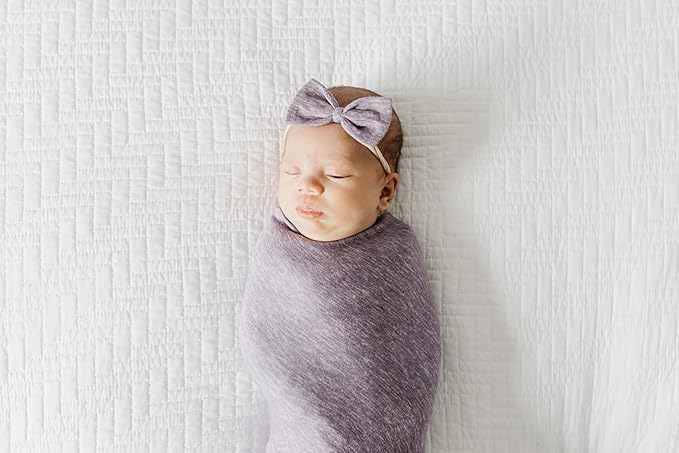Copper Pearl Large Premium Knit Baby Swaddle Receiving Blanket Violet