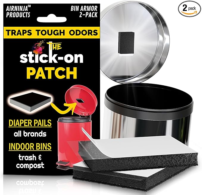 Trash Can Deodorizer Odor Eliminator - Garbage Can & Diaper Pail Deodorizer compatible with Dekor Munchkin Ubbi Diaper Genie, Odor Absorber Natural Activated Carbon Unscented Fragrance Free, 2 Pack