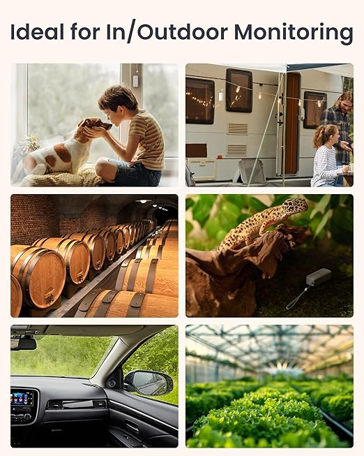 SwitchBot Bluetooth Hygrometer Thermometer 3 Pack with Hub, Smart Humidity Temperature Sensor with App Notifications, 394ft Bluetooth Range, Compatible with Alexa, Google Home, HomeKit