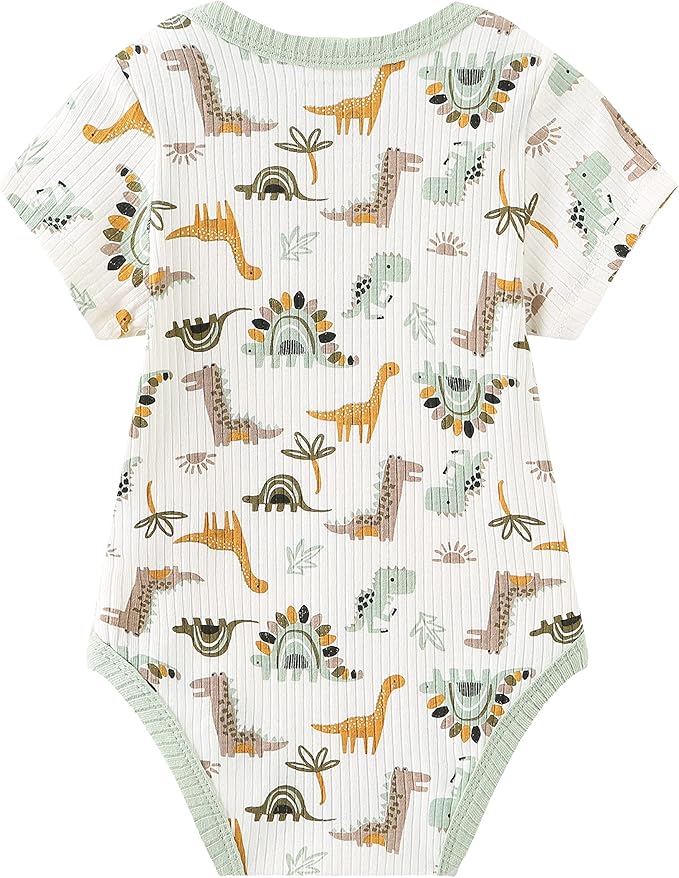 Kiddiezoom Newborn Baby Unisex Cotton One-Piece Bodysuits Baby Gift 5-Pack Baby Clothes