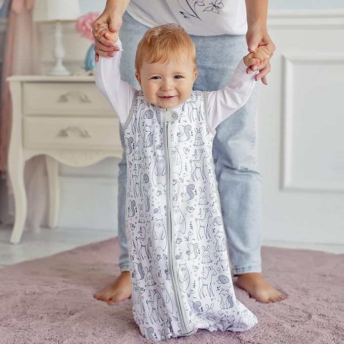 Mama Cheetah Baby Sleep Sack 0.5 TOG, Organic Cotton Baby Wearable Blanket with Two-Way Zipper, Swaddle Transition Baby Sleeping Bag for Newborn Infant Toddler Boy Girl, 24-48 Months