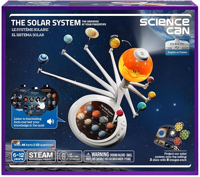 Science Can Solar System for Kids, Interactive Talking Solar System Model, STEM Planetarium Projector with 8 Planets, Space Toys Gift for Age 6-12 Boys & Girls, Classroom & Home Astronomy Learning