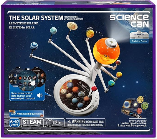 Science Can Solar System for Kids, Interactive Talking Solar System Model, STEM Planetarium Projector with 8 Planets, Space Toys Gift for Age 6-12 Boys & Girls, Classroom & Home Astronomy Learning