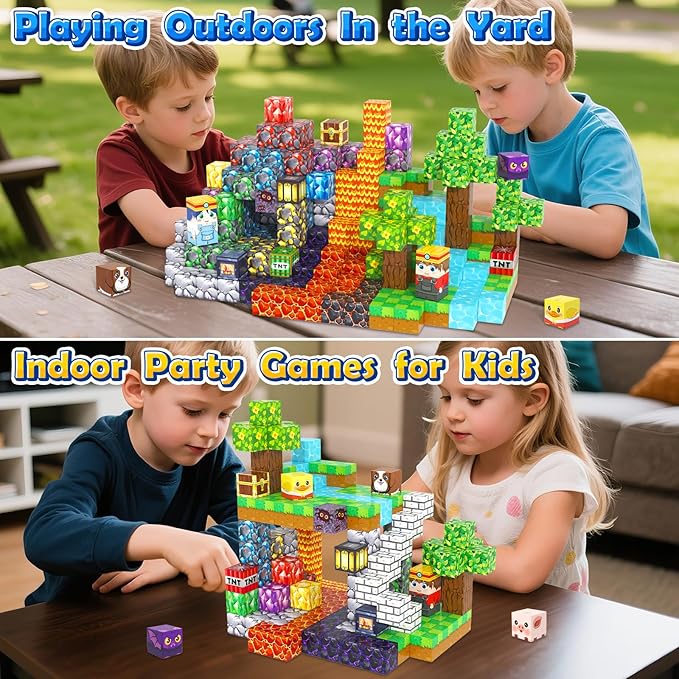 150PCS Magnetic Blocks Building Toys for 3+ Year Old Boys Girls, Kids Sensory Montessori Construction Toys Christmas Birthday Gifts