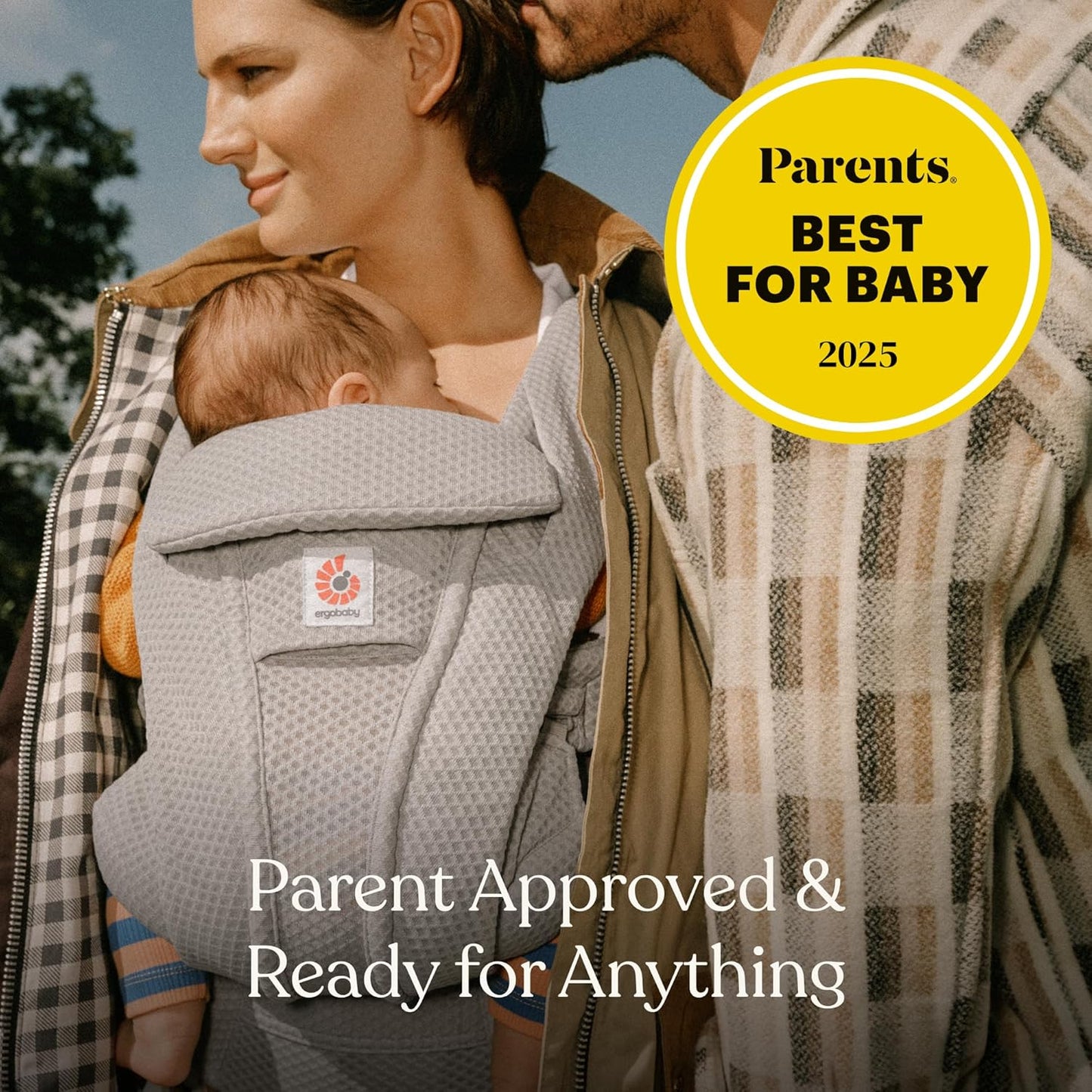 Ergobaby Omni Deluxe Baby Carrier Newborn to Toddler - Breathable Baby Carriers for Summer - All-Position Carrier with Enhanced Lumbar Support & Airflow (7-45 Pounds), Cotton, Camel