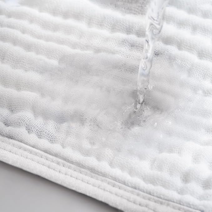 Muslin Hooded Baby Towels for Newborns, 32"x32", 100% Cotton – 6 Layers Super Soft Absorbent Breathable, Baby Bath Towel, Toddler Bath Towel – Pack of 2