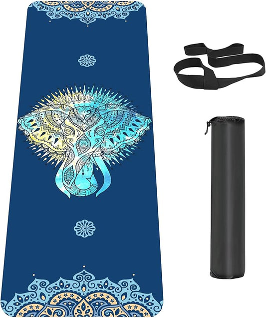 Non Slip Yoga Mat TPE Workout Mat for Men Women, Thick Workout Mat with Carrying Strap, Fitness Mats for Exercise, Yoga, Fitness, Pilates, Floor Workouts (72" x 24" x 6mm)