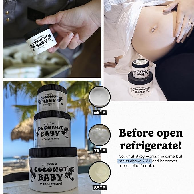 Coconut Essentials COCONUT BABY Oil, Natural & Organic Moisturizer for Newborn Sensitive Skin, Eczema & Psoriasis Relief, Hair Oil for Cradle Cap Treatment, Unscented, Sunflower & Grape Seed 8 fl oz