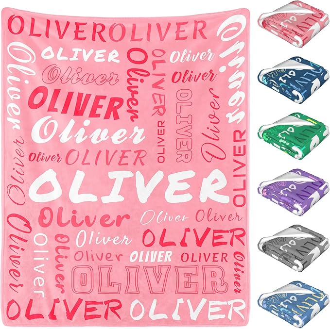 Ship from USA -Personalized Baby Blankets with Name,Customized Name Blankets for Kids,Super Soft Plush Fleece,Custom Baby Blanket for Boys,Girl,Personalized Gifts for Newborn