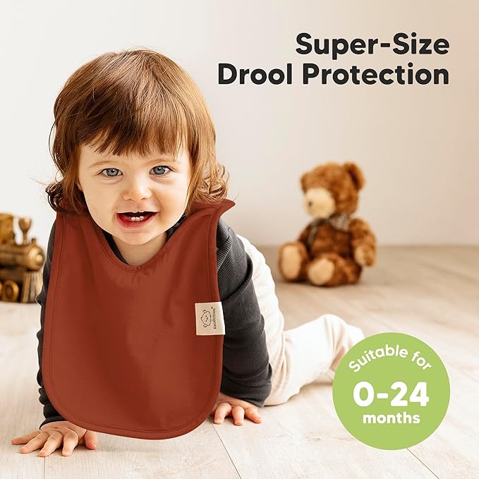 8-Pack Baby Bibs for Boys, Girls - Pullover Bibs for Drooling Teething Baby Girl & Boy Toddler, Newborn, Soft & Absorbent, Cute Colors, Large Torso Coverage Keep Infant Clean & Dry (Sahara)