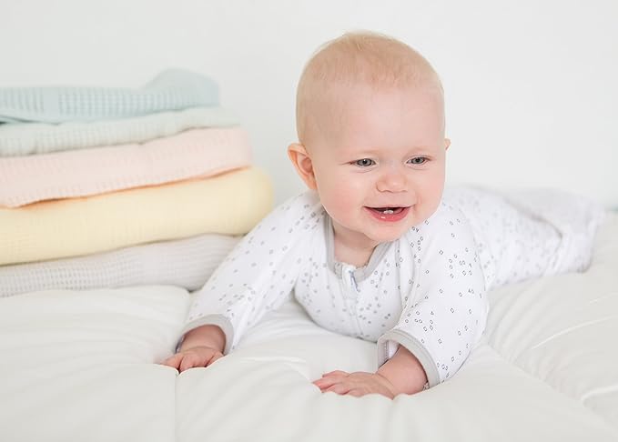 Amazing Baby Cellular Blanket, Premium Cotton, Ultra Soft, Breathable, Cozy Gift for Baby Boys and Girls, Favorite Toddler Blanket, 44 x 44 inches (112 x 112 cm), Soft Yellow