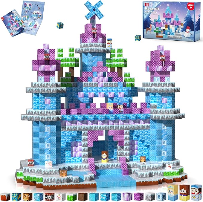 150PCS Magnetic Blocks - Magnet Building Blocks, Magnet Cubes Tiles Princess Castle Toy, STEM Montessori Sensory Stacking Toys Birthday Gift for Kids Ages 3 4 5 6 7 8 9 10 Years Old