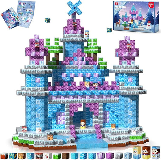 150PCS Magnetic Blocks - Magnet Building Blocks, Magnet Cubes Tiles Princess Castle Toy, STEM Montessori Sensory Stacking Toys Birthday Gift for Kids Ages 3 4 5 6 7 8 9 10 Years Old