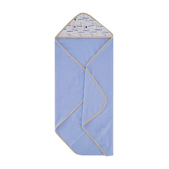 Cudlie Buttons & Stitches Baby Boy 3 Pack Rolled/Carded Hooded Towels in All Star Baby Print (GS71720),3 Count (Pack of 1)