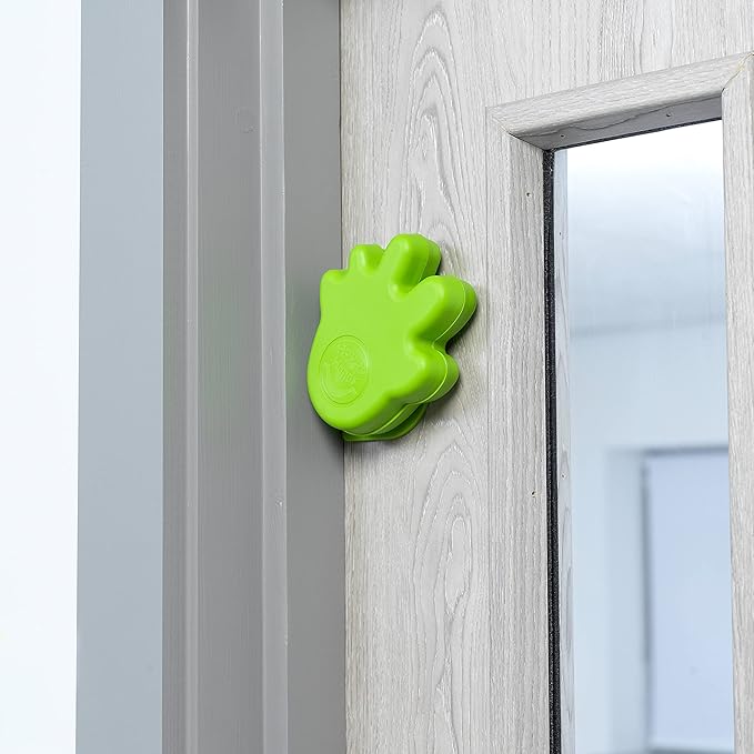 Happy Hands Anti Slam Child Door Safety Finger Trap Stoppers - 2 Pack … (Green)
