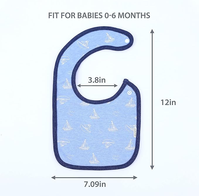 DOKMA Set 8 Organic Cotton Baby Drool Bibs - Bandana Teething Bibs for Baby - Bandana Drool Bibs - Ultra Soft, No Scratch