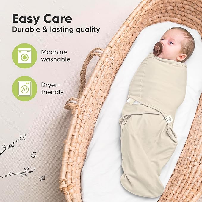 3-Pack Organic Baby Swaddle Sleep Sacks - Swaddles for Newborns, Infant 0-3 Months, Baby Girls, Boys, Soft & Snug Newborn Sleep Sack, Nursery Swaddling Blankets (Bumble Bear)