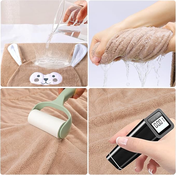 Visen Premium Hooded Towel for Kids,-28×55 INCH Large Size Kids Bath Towel,Ultra Soft Hooded Towel Wrap for Boys Girls, Highly Absorbent Bathrobe Blanket Gifts for Toddlers Shower (Brown)