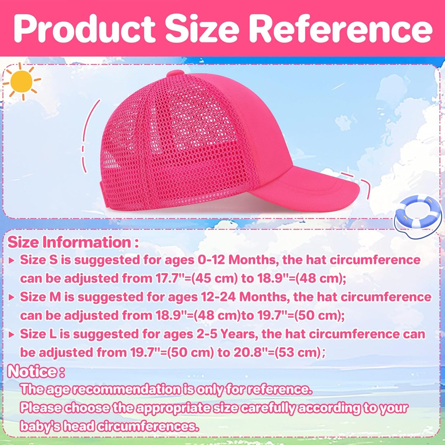 qikqik Baby Baseball Cap Toddler Baseball Hat with Mesh Infant Sun Hat UPF 50+ Baby Ball Cap Toddler Girl Hats Kids Hat Boys
