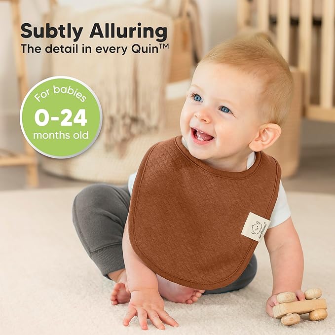 KeaBabies 8-Pack Organic Baby Bibs for Girls, Boys - Quilted Cotton Cloth Baby Drool Bibs for Drooling and Teething Toddler, Newborn, Infant, Soft & Super Absorbent (Basics)