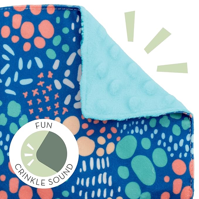 S&T INC. Crinkle Squares Baby Toys, 6 Inch x 6 Inch, City Dots, 2 Pack