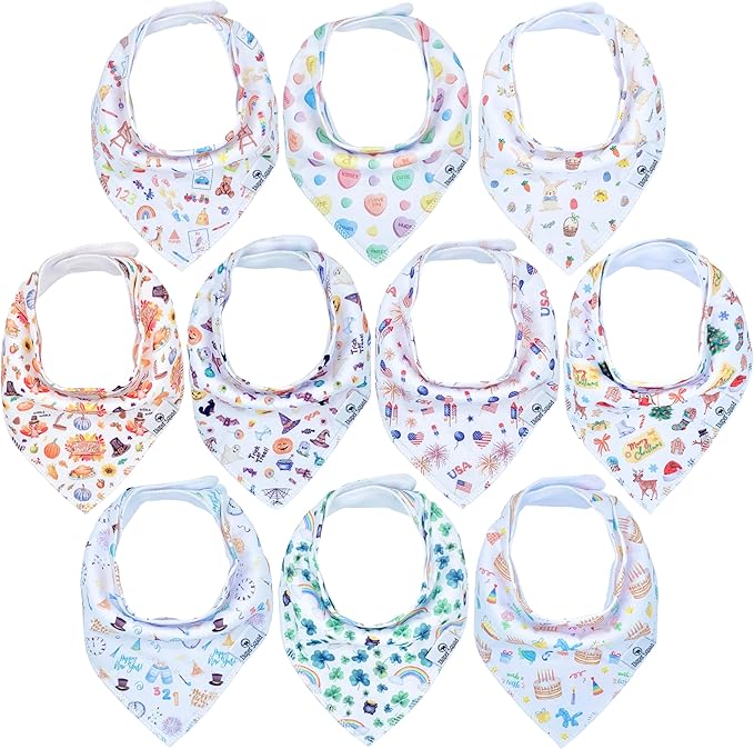 DiaperSquad's Baby Bibs for Drooling and Teething, Bibs for Boys, Baby Girl - Solid Cotton Baby Drool Bibs