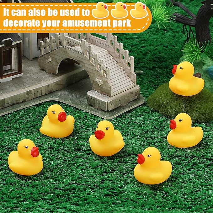 60PCS Rubber Duck - Bath Toys - Pool Toys - Mini Ducks Bulk for Kids Baby Shower Decorations Birthday Party Favors Gift Classroom Summer Beach Pool Activity Carnival Game (Yellow)