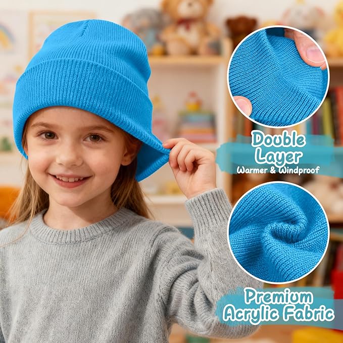 ZOORON Toddler Beanie Baby Kids Beanies Warm Winter Hat Knit Skull Cap for Boys & Girls Soft Children Infant Hat