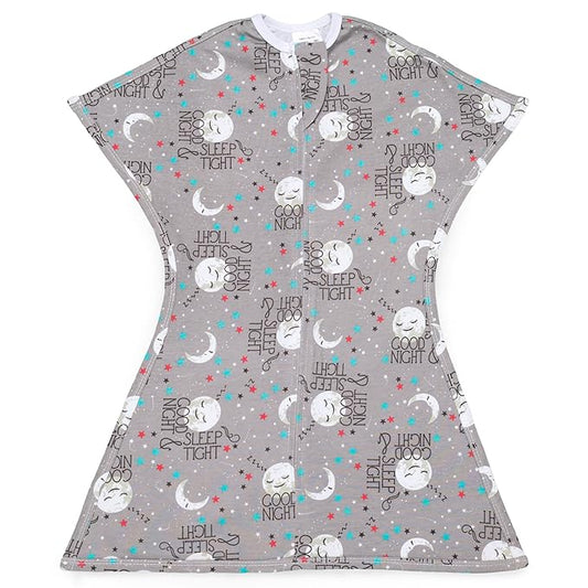 SleepingBaby Zipadee-Zip Transition Swaddle - Cozy Baby Swaddle Blanket with Zipper Convenience - Roomy Wearable Blanket for Easy Diaper Changes - Goodnight Moon, Large (12-24 Month)