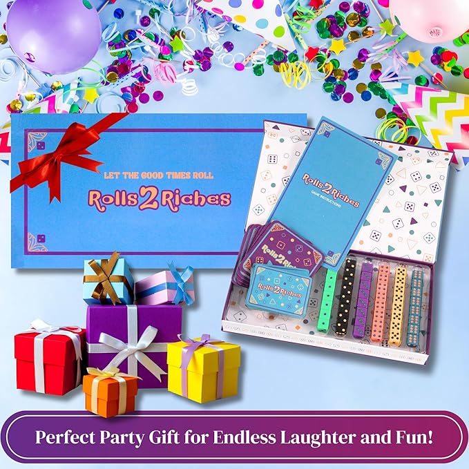 Award-Winning Board Game for Families – Rolls 2 Riches | Fast-Paced Dice, Card & Strategy Game for Kids & Adults | Perfect for Parties, Travel, Camping, Game Nights & Outdoor Summer Fun