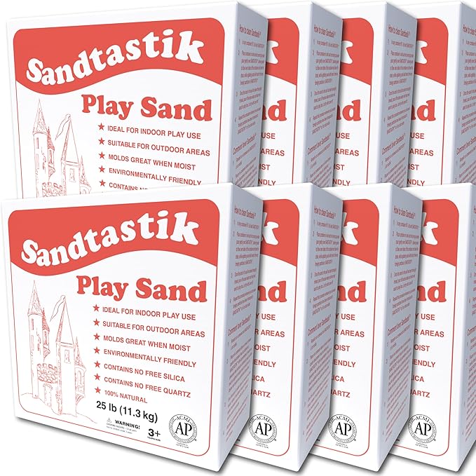 Sandtastik Sparkling White Play Sand, 200 lb (90 kg) - Fill Sandboxes, Sand Trays, Sensory Tables, Water Tables! Scoop, Mold & Pour This Premium Non-Toxic Sand