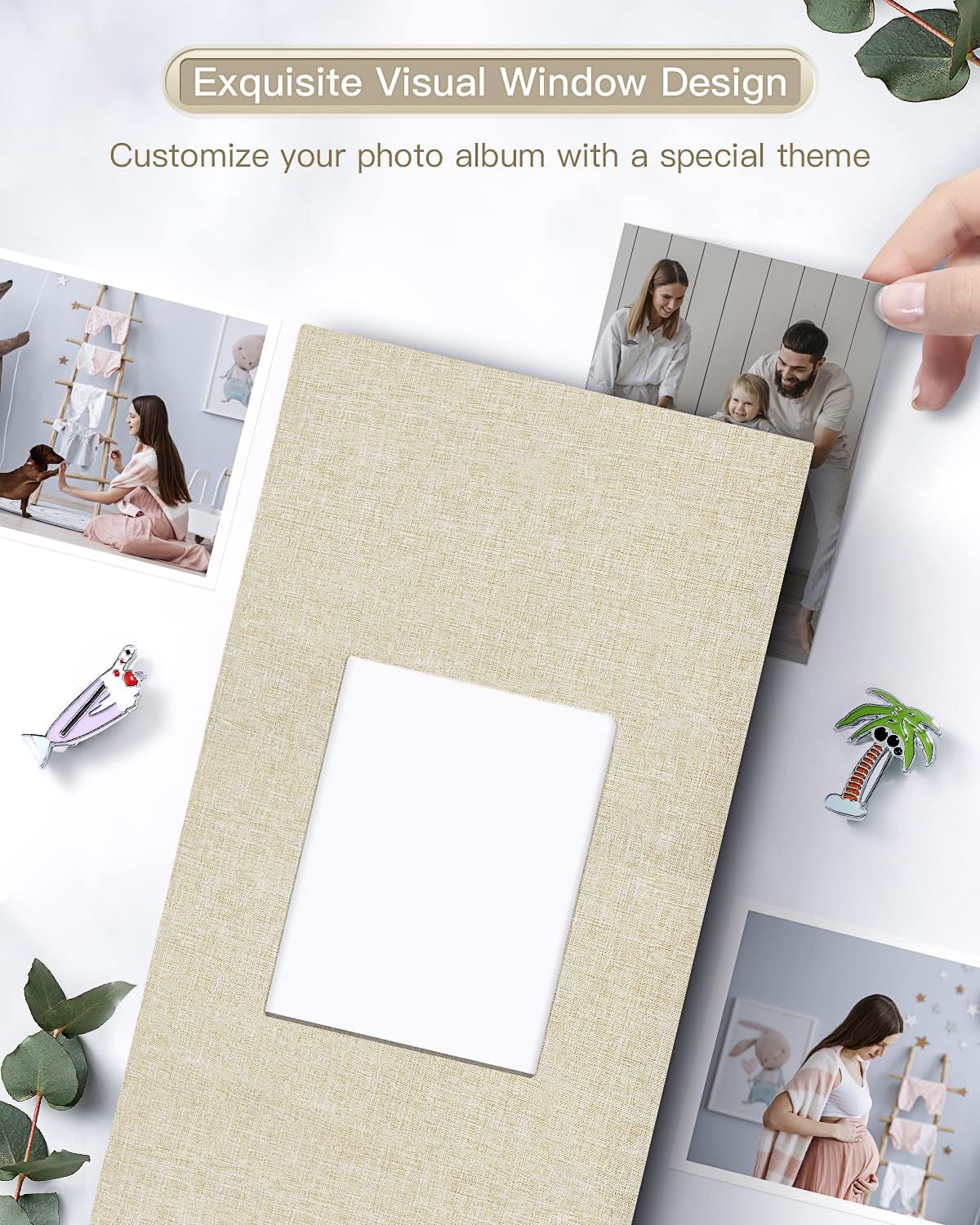 popotop Photo Album 4x6-420 Photos Photo Books with 420 Horizontall Pockets,Linen Cover Albums for Family Wedding Anniversary Baby Vacation Pictures