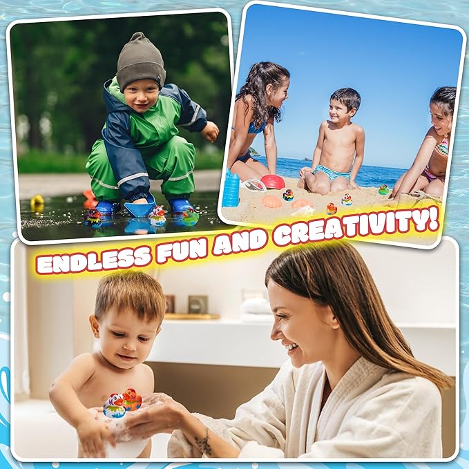 Playbees Splat Jeep Ducks for Ducking - 12 Pack - Duck Duck Jeep Rubber Ducks for Mini Baby Stocking Stuffers, Stress Relief, Bath Toy, Christmas Duck Toys