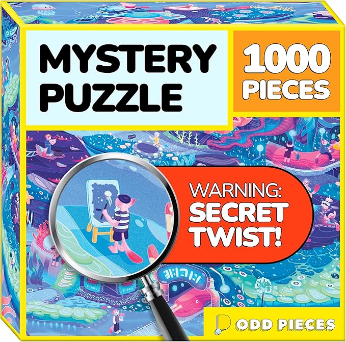 Odd Pieces Jigsaw Puzzles 1000 Pieces with Storytelling Comics, Secret Ending, Puzzle for Mystery Adults & Kids - 19.7'' x 27.6'' Frameable Magic Puzzle Art (Beyond The Kelp)