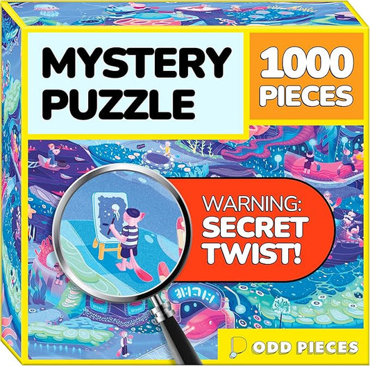 Odd Pieces Jigsaw Puzzles 1000 Pieces with Storytelling Comics, Secret Ending, Puzzle for Mystery Adults & Kids - 19.7'' x 27.6'' Frameable Magic Puzzle Art (Beyond The Kelp)