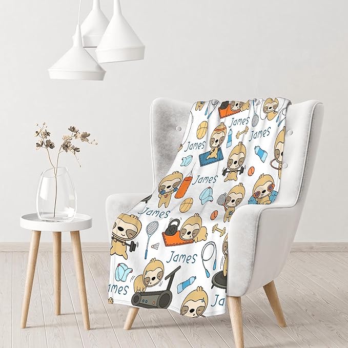 Personalized Custom Baby Blanket with Name - Swaddle Blanket for Toddlers, Infants, Kids, Shower, Newborns - Nursery Stroller Crib Decor Throw - Birthday Gift