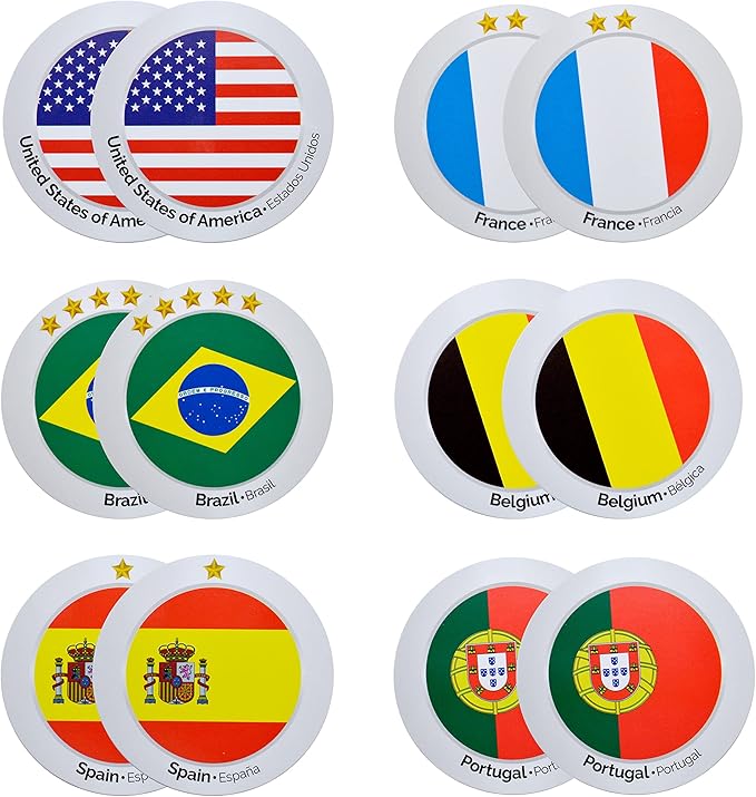 Menique Soccer World Cup Memory Matching Game – 79 Cards (32 Country Pairs + 15 Action Cards) – 2 Games in 1: Flags + Penalty Challenge – Bilingual Educational Game for Kids and Adults