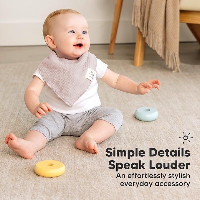 KeaBabies 8-Pack Bandana Bibs for Baby Girls, Boys - Organic Cotton Baby Bibs for Drooling & Teething Newborn, Toddler, Infant 0-36 months, Extra Soft, Absorbent Cloth with Snaps (Moor/Quin)