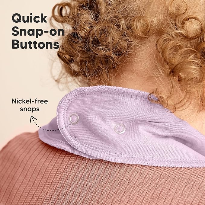 8-Pack Organic Baby Bandana Bibs for Girls - Super Absorbent Triangle Baby Bibs for Drooling and Teething Infant, 100% Cotton Extra Soft for Newborn, Infant 0-36 Months (Lilac)