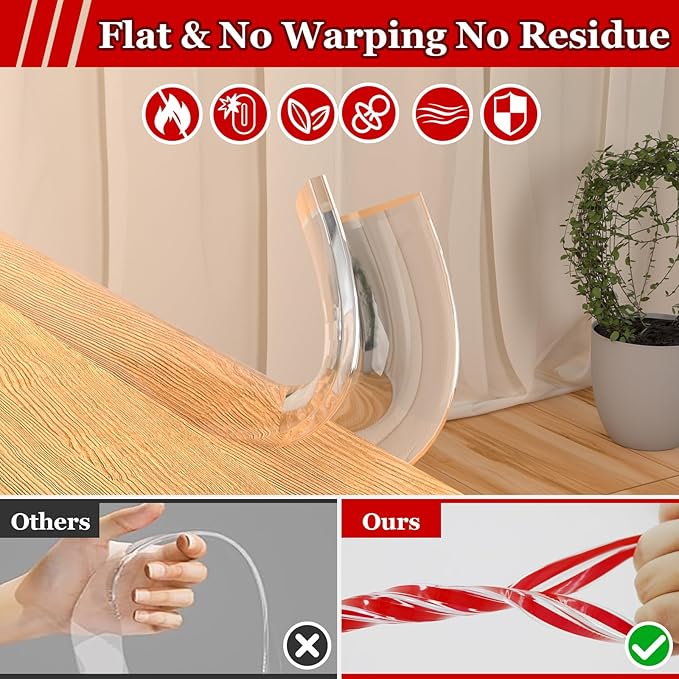 Edge Corner Protector Baby Proofing with 4 Corners Protector, Self-Adhesive Furniture Corner Guard & Edge Safety Bumpers, Table Edge Corner Protectors Covers (1.2in Wide, 6.6ft with 4 Corners)