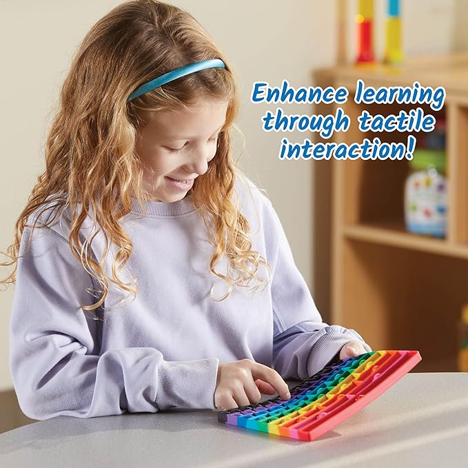 hand2mind Rainbow Fraction Sensory Bubble Popper, Push Pop Fidget Toys for Kids, Fraction Manipulatives, Montessori Math Materials, Fine Motor Toys, Calm Down Corner Supplies, Fidgets for Classroom