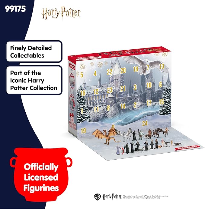 Schleich Harry Potter Advent Calendar - 24 PC Harry Potter Mini Figurine Set - Wizarding World Collectible Figures for Kids and Adults - Holiday Countdown Calendar - Ages 6+ | 99175