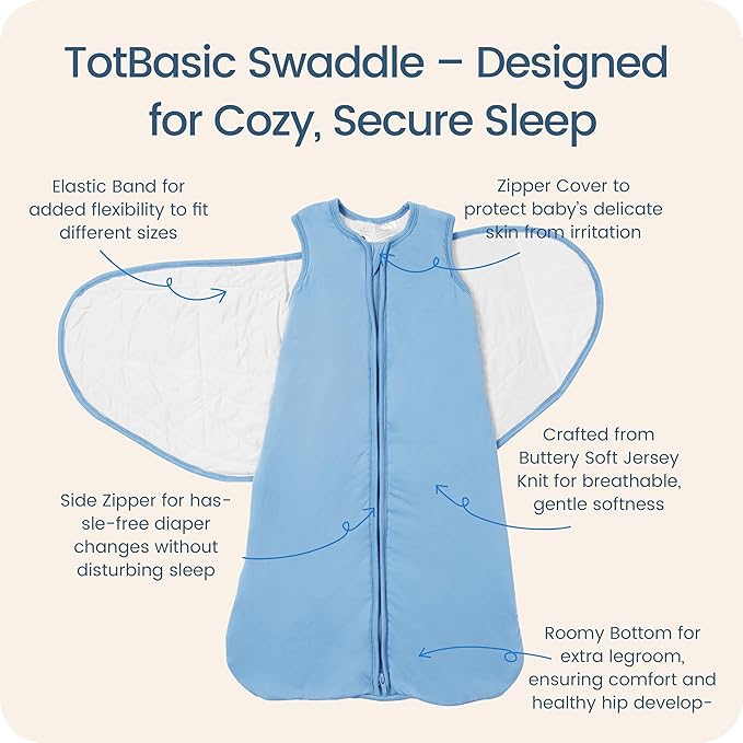 Newborns Swaddle Sleep Sack 0–3 Months, 1.0 TOG Baby Blanket for Newborns, Soft Sleeping Bag for Infants