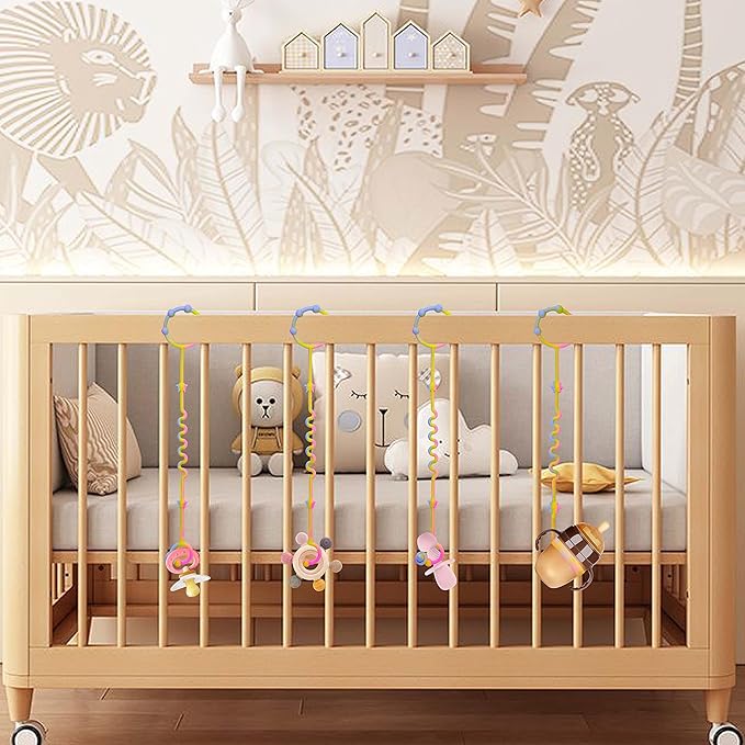 RTMOK Toy Straps for Baby,Silicone Setpacifier Clip,Applies to Car Seat Toy,Teether Toy,High Chair,Stroller Accessories,Baby Toy Clips,Cribs,Rocking Chair﻿