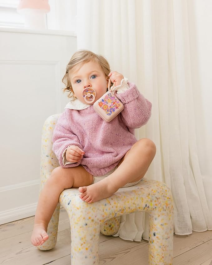 BIBS Colour Liberty Soother 2-Pack, BPA Free Dummy Pacifier, Round Nipple. Natural Rubber Latex, Made in Denmark, Size 1 (0-6 Months), Bobo Ivory Mix