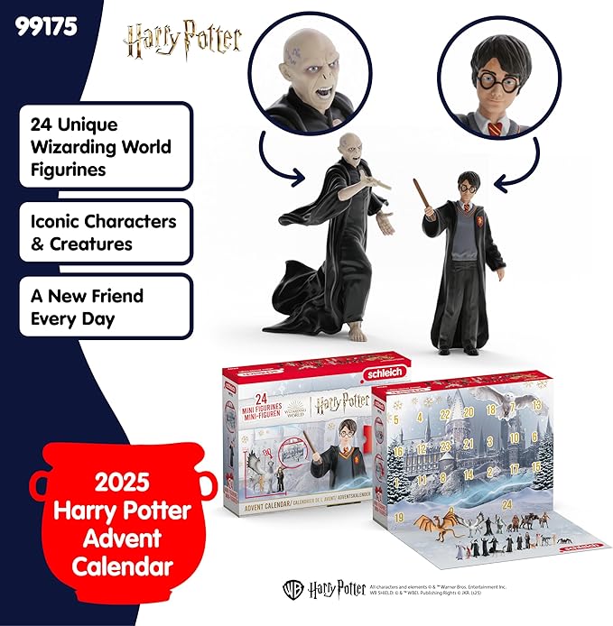 Schleich Harry Potter Advent Calendar - 24 PC Harry Potter Mini Figurine Set - Wizarding World Collectible Figures for Kids and Adults - Holiday Countdown Calendar - Ages 6+ | 99175